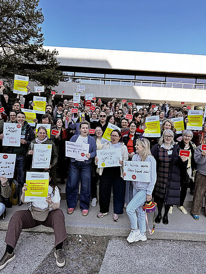 Foto von der Protestaktion gegen Honorarkürzung für ambulante Psychotherapie